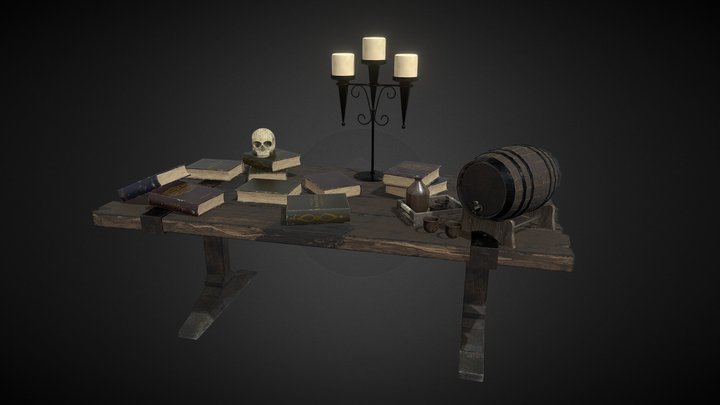 Medieval Table Model 3D Model