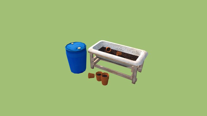 Eco House - 3 Simple props 3D Model