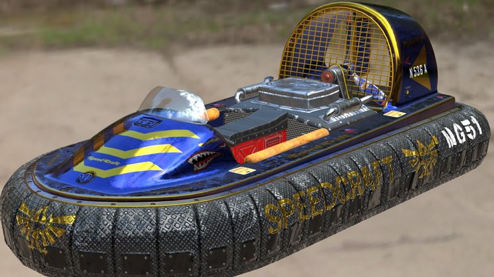 Hovercraft Vehicle 3D Model
