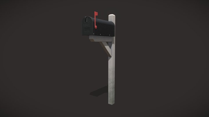 American Suburban Home Mailbox 3D Model