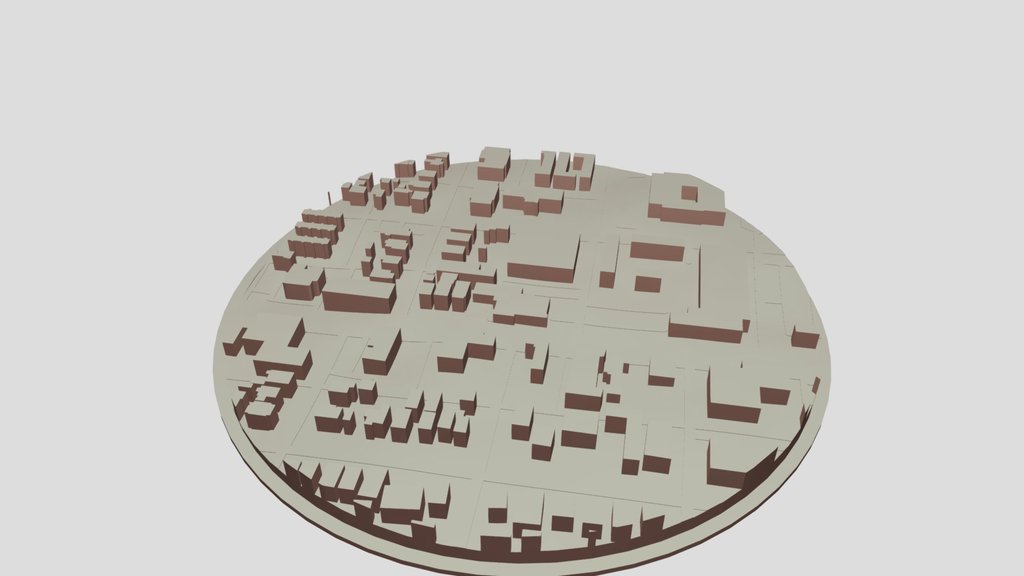 Round map of the area around Quelab Makerspace