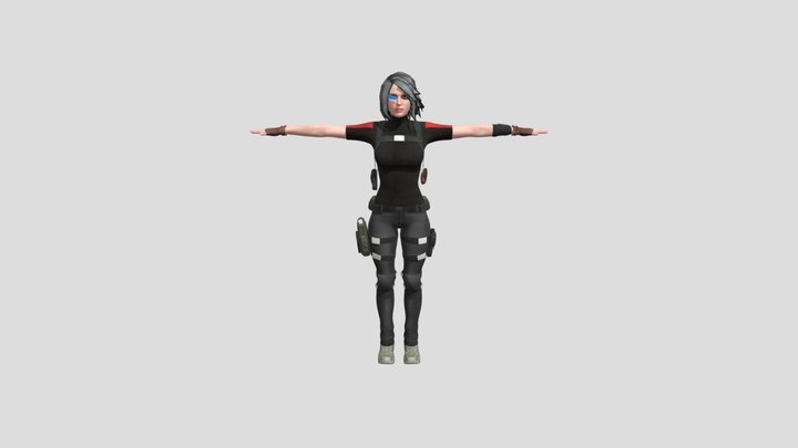 Soldier women 3D Model