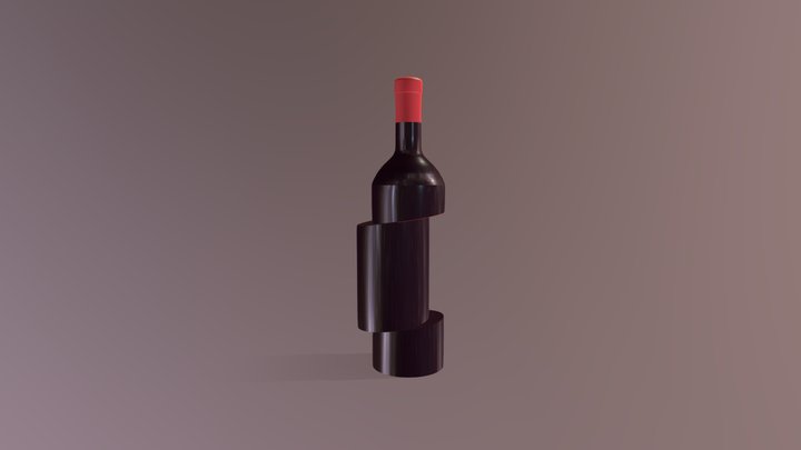 Deconstructed Wine Bottle 3D Model