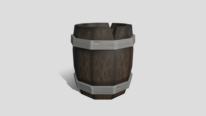 Hand Painted barrel model 3D Model
