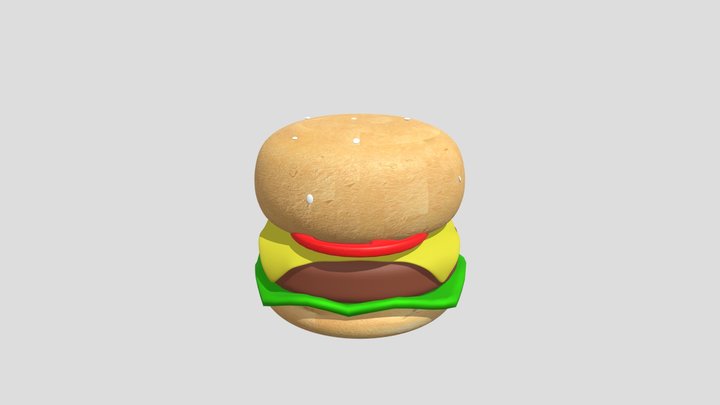 A LOW POLY BURGER 3D Model