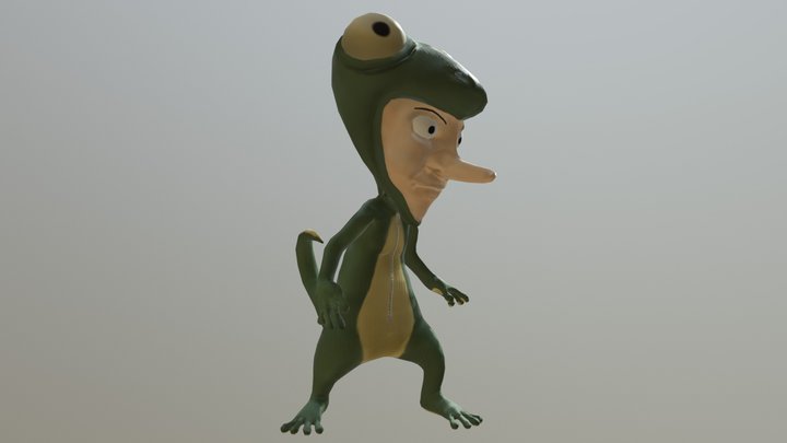 Lizard Character - House Attack 3D Model