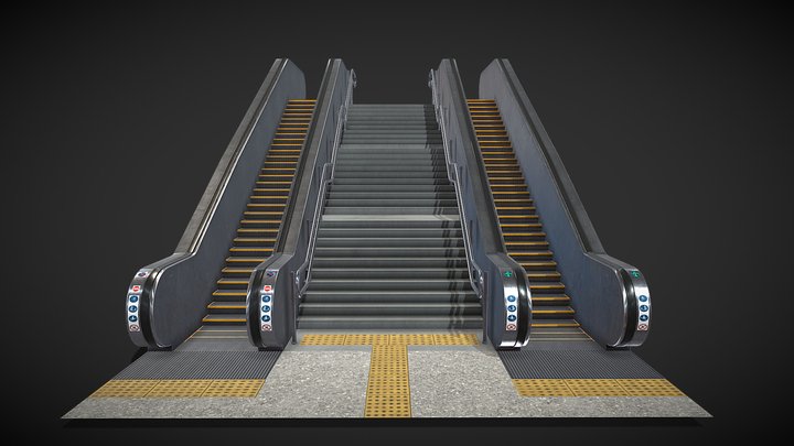 Escalator - Ready to Unity HDRP 3D Model