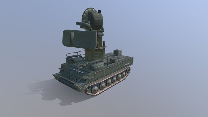 1S91 "Straight Flush" Air Defence Radar low poly 3D Model
