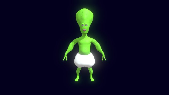Alien Low Poly 3D Model