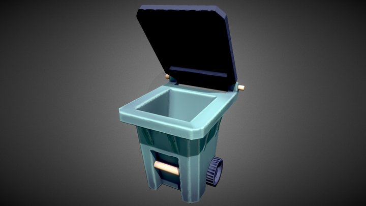 Stylized Trash Cart 3D Model