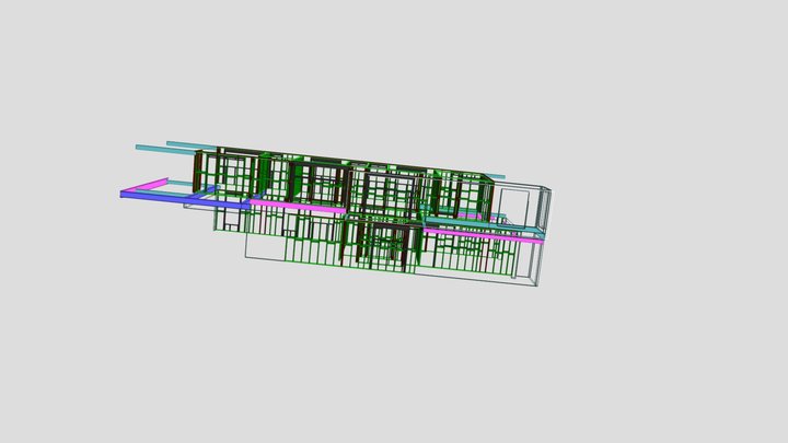 Dwelling 1 - 3D view before steel portal frame a 3D Model