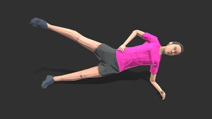 Side Plank With Leg Raise Exercise 3D Model