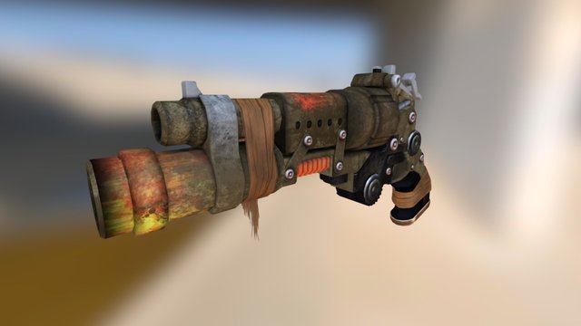 Apocalyptic Hand-gun 3D Model