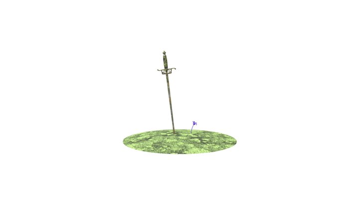 Sword in Grass 3D Model