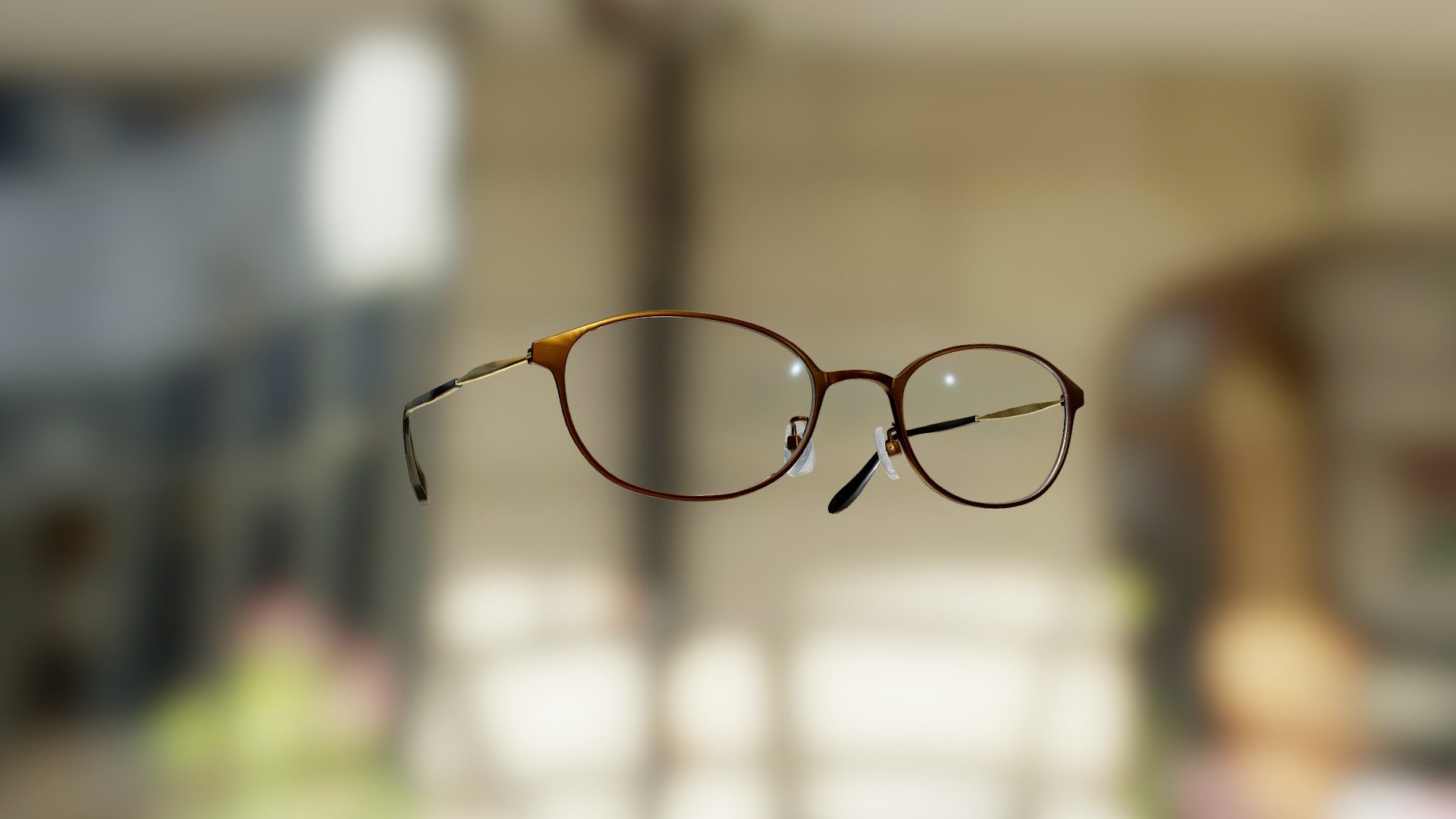 Generic Titanium Flat Boston Glasses (Brown)