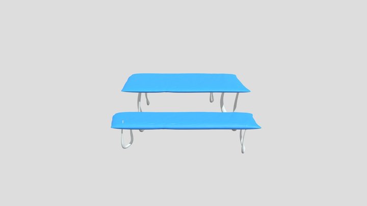 Blue bench 3D Model