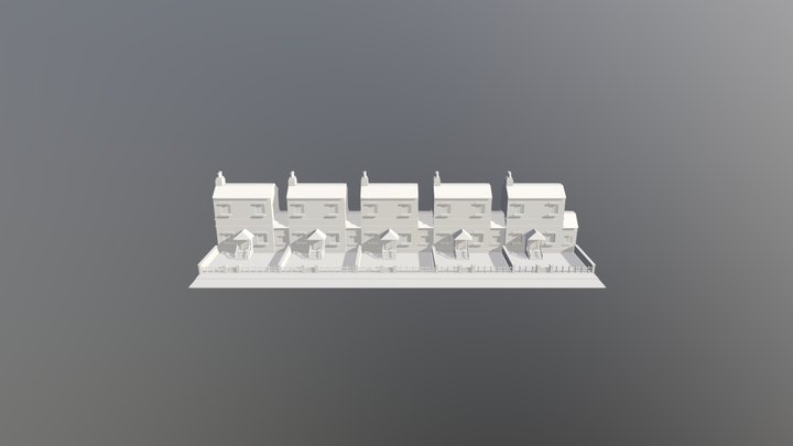 row of houses 3D Model