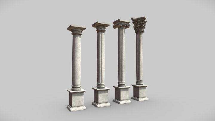 Classical Pillars V1 3D Model