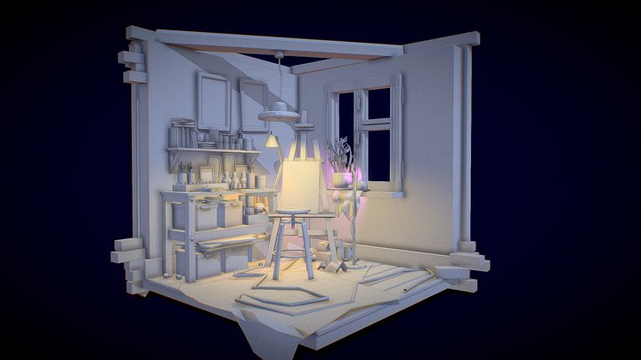 Artist room (RETRY SCHOOL) 3D Model