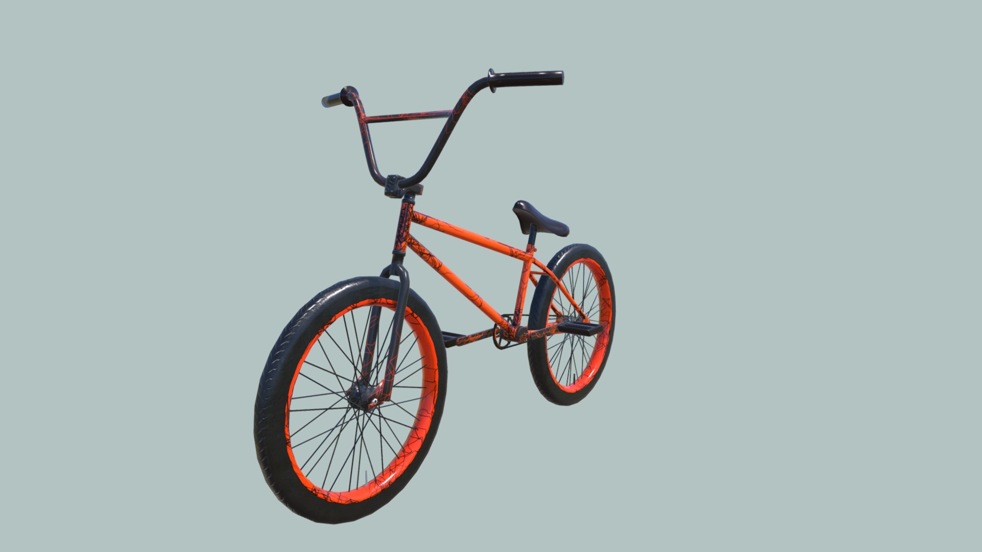 3D model Citrus spark BMX - This is a 3D model of the Citrus spark BMX. The 3D model is about a red bicycle with black wheels.
