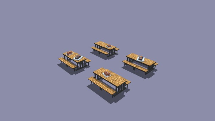 Cafeteria models 3D Model