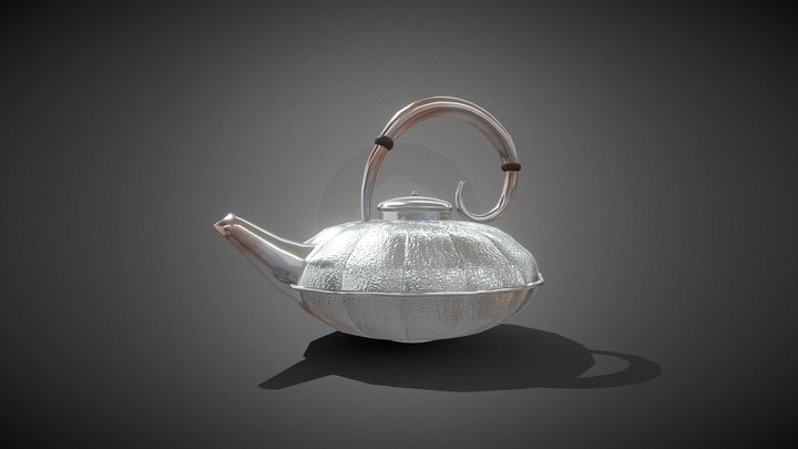 Antique Silver Teapot 3D Model