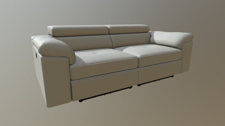 Valencia Three Seater Recliner Model 3D Model
