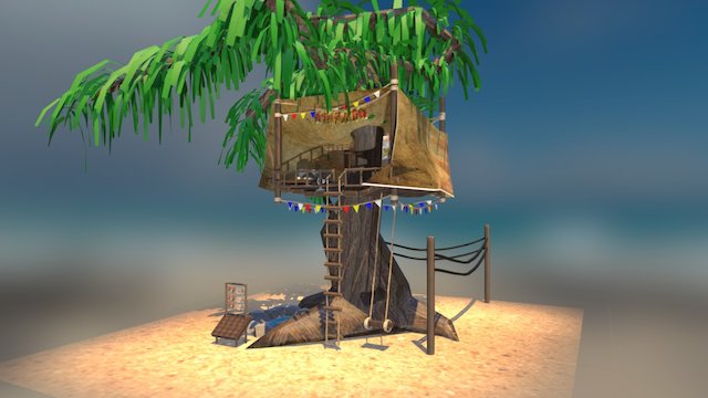 Thai Retro Playstation Cafe 3D Model