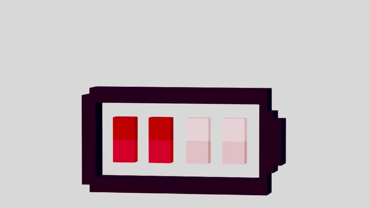 Voxel Battery 3D Model