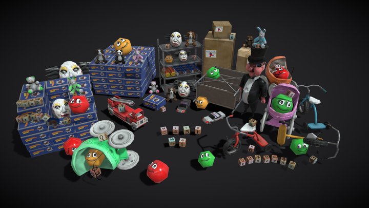 Toy Shop Environment Props Diorama 3D Model