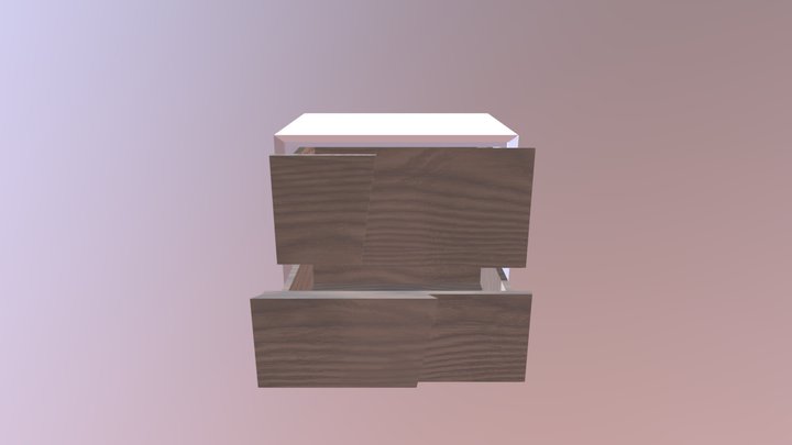 雙色床頭櫃 3D Model