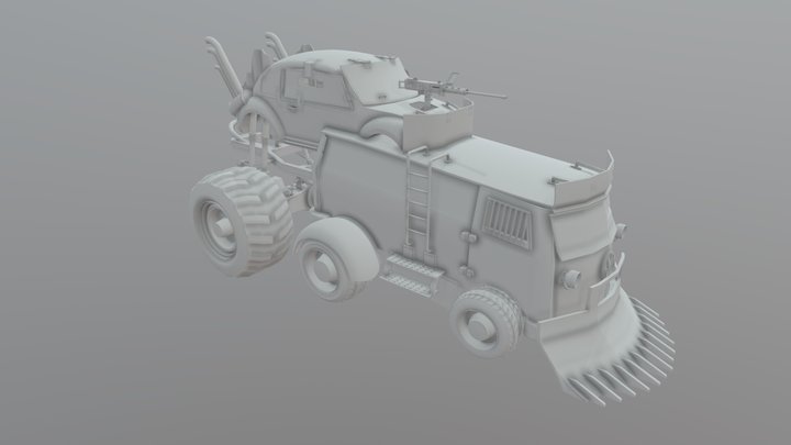Mesh Concept Post Apocalyptic War Vehicle 3D Model