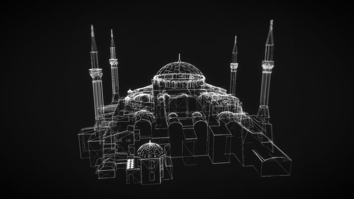 Hagia Sophia Mosque - 3D Line Art 3D Model