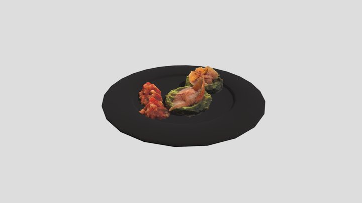 Plate Of Food New 3D Model