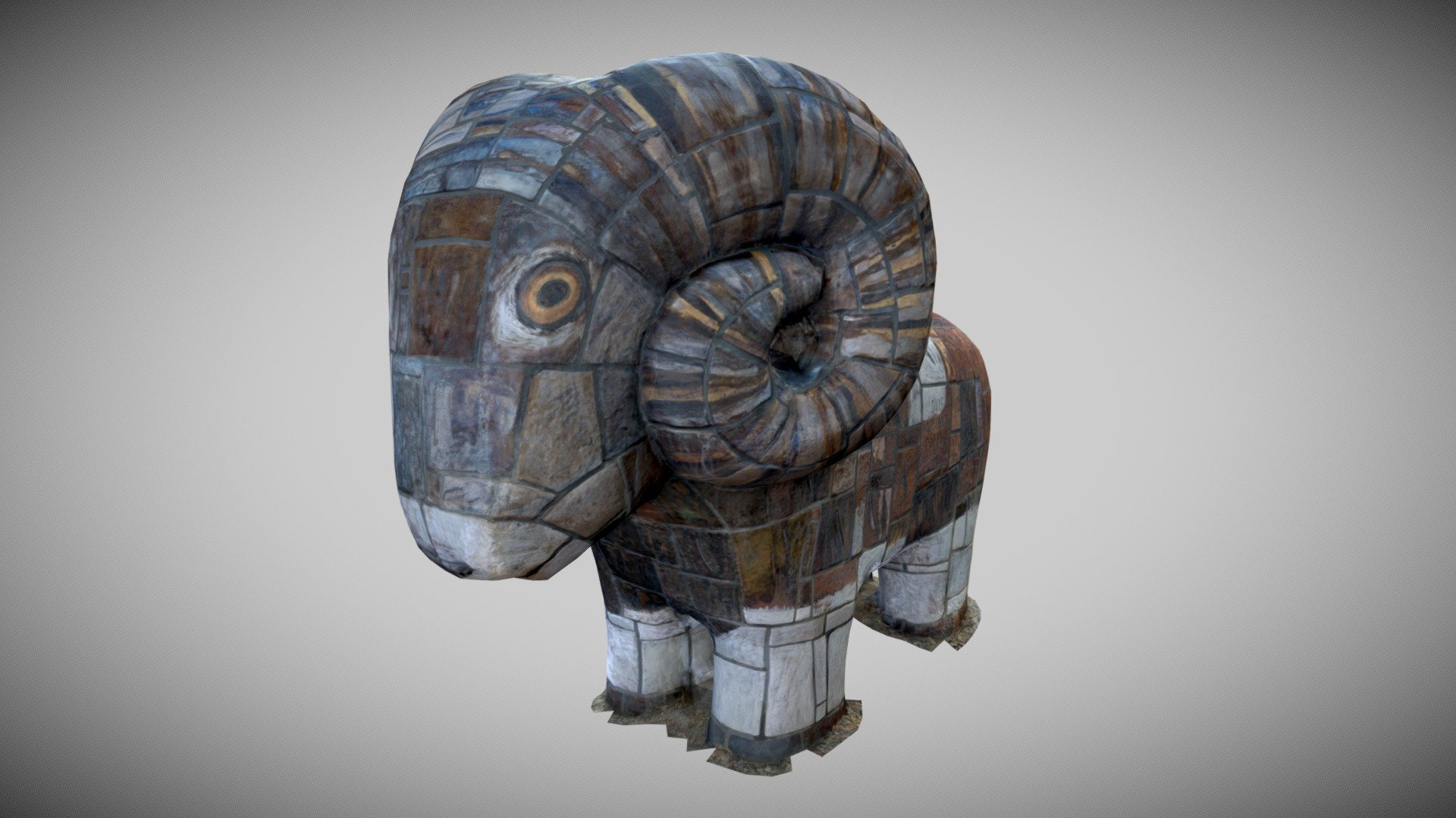 Sitna Muflon Statue