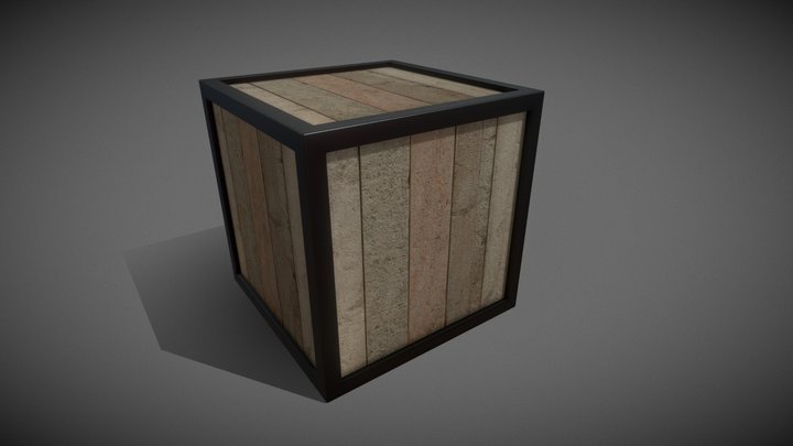 Box of wood and metal 3D Model