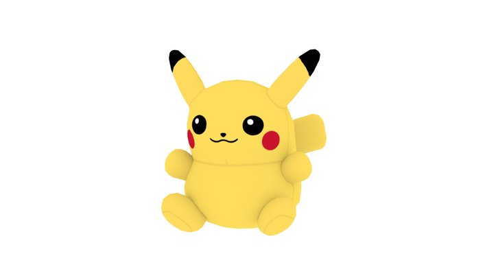 Childhood Pikachu Plush 3D Model