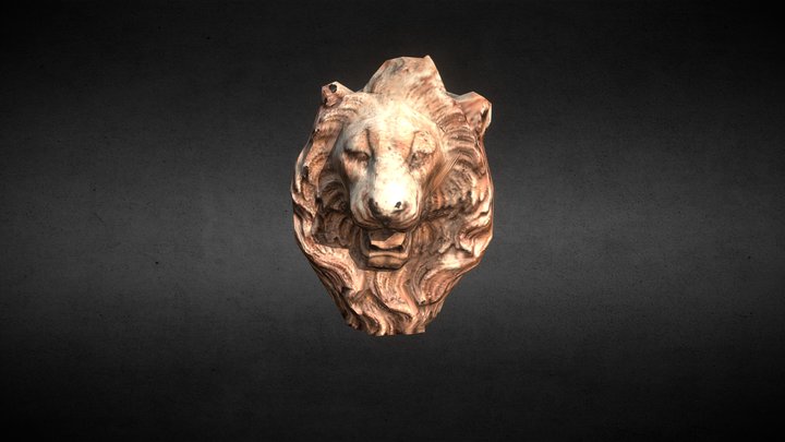 Lion head sculpture