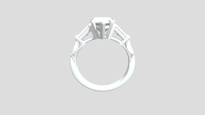 3 Stone Pear Ring 2 3D Model