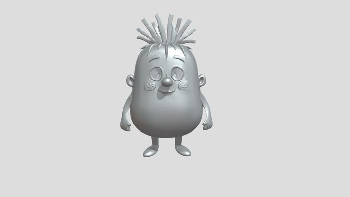 Cute potato cartoon character with facial featu 3D Model