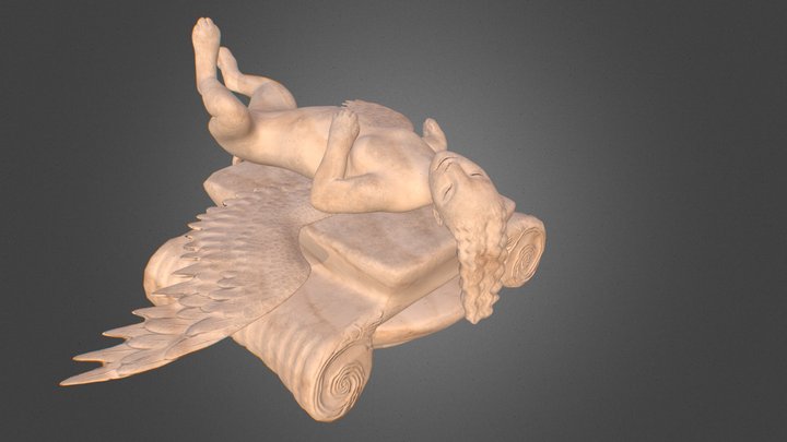Sunbathing Sphinx 3D Model