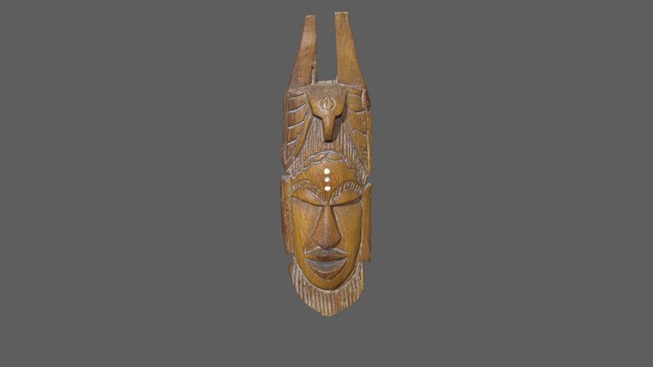 Veedpo Sample Scan - Wooden Mask 001 Tris Lod1 3D Model