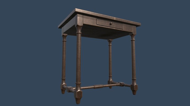 wood antique table 3D Model