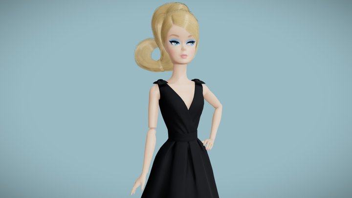 Silkstone Barbie Doll Rigged 3D Model