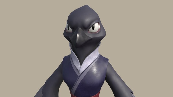 Stylised Crow Character 3D Model