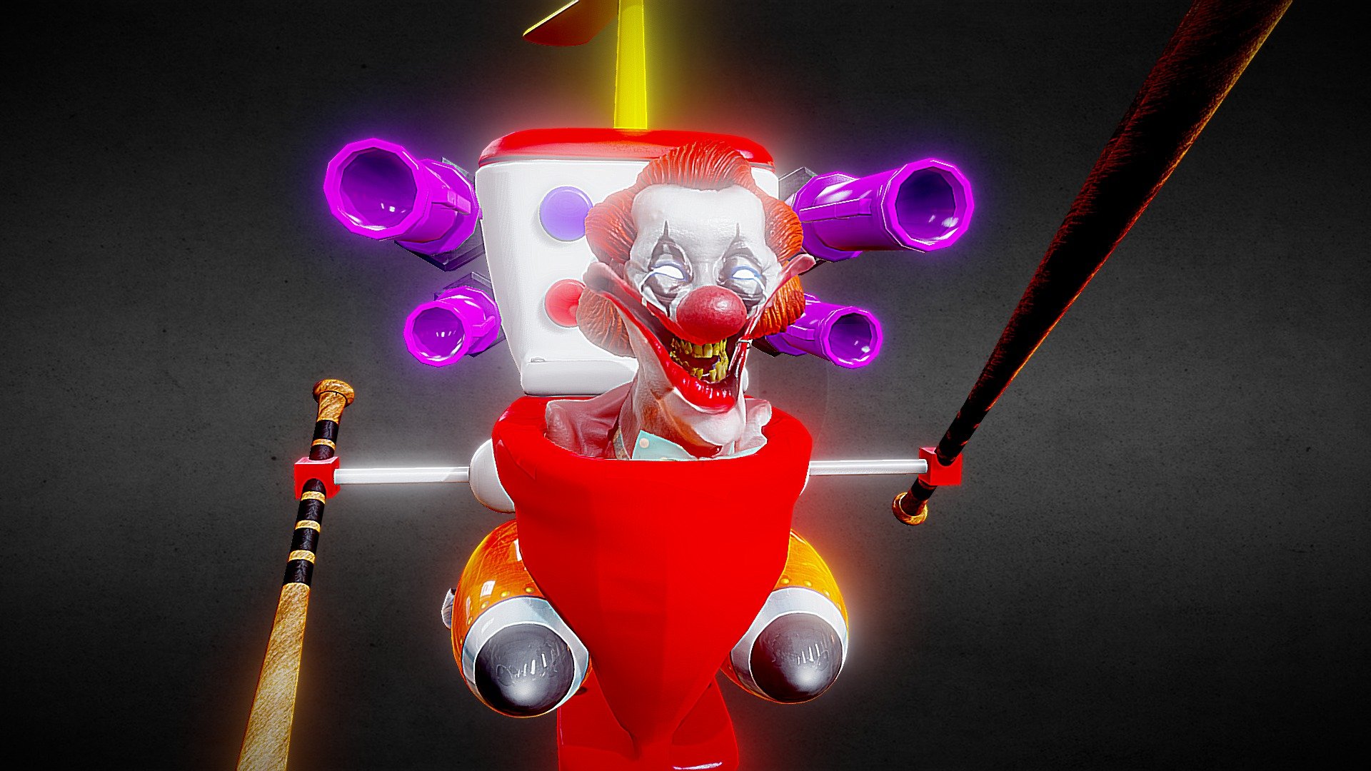 Helicopter Clown Skibidi Toilet - Download Free 3D model by photon ...