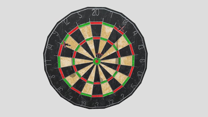 Low Poly Dartboard – Modello 3D gratuito STL