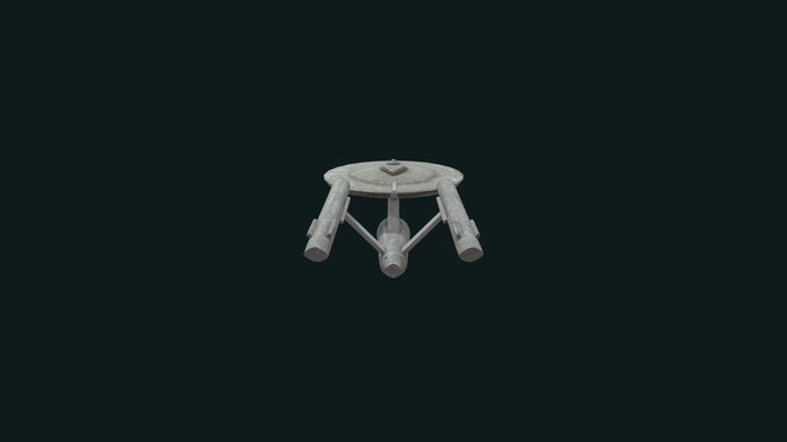 Textured Starship 3D Model