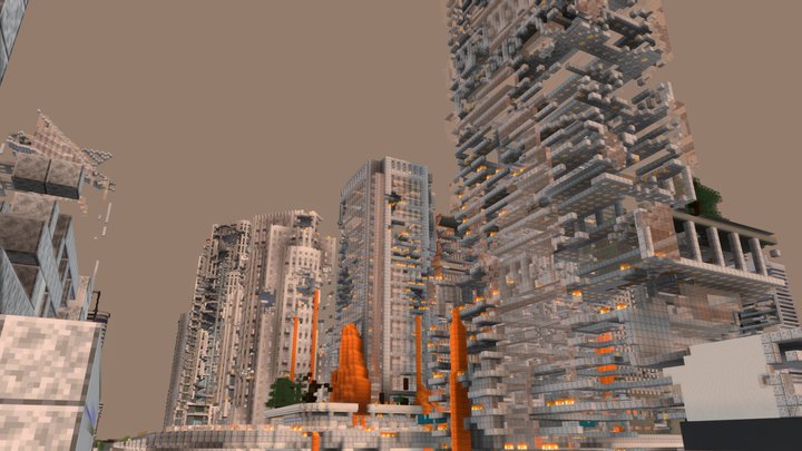 [Minecraft]Ruin City 3D Model