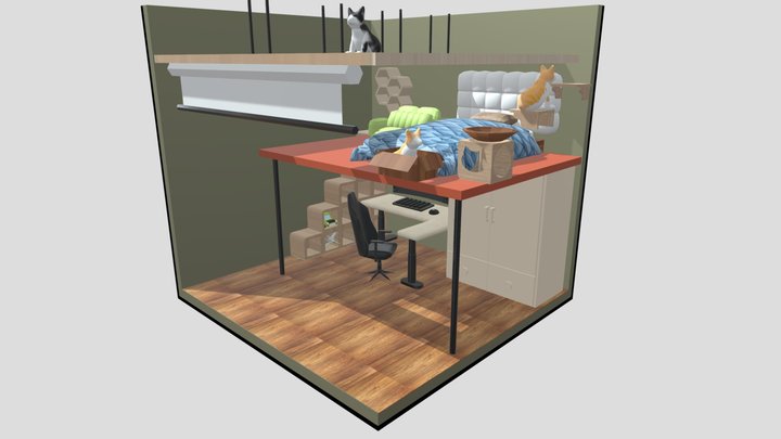 1131448007-丁世軒-My Isometric Room 3D Model